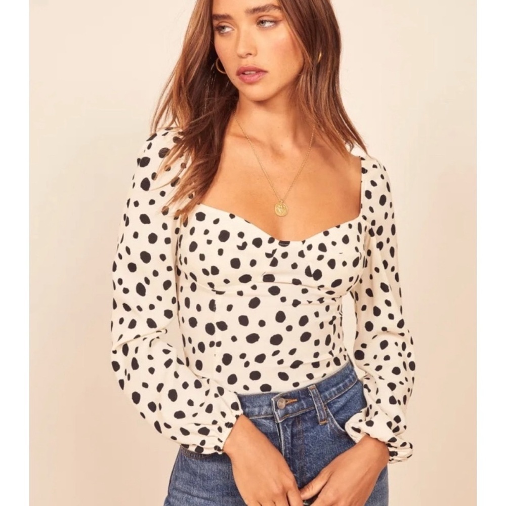 Reformation Reign Top in Ink Blot Size 2